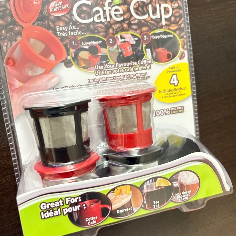 KCup design Reusable Coffee Filters - Red and Black
